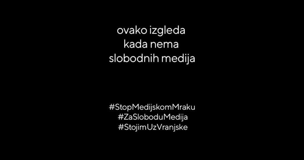 PROTESTNA AKCIJA: ZAMRAČENJE MEDIJA I DRUŠTVENIH MREŽA U SRBIJI DANAS U PODNE