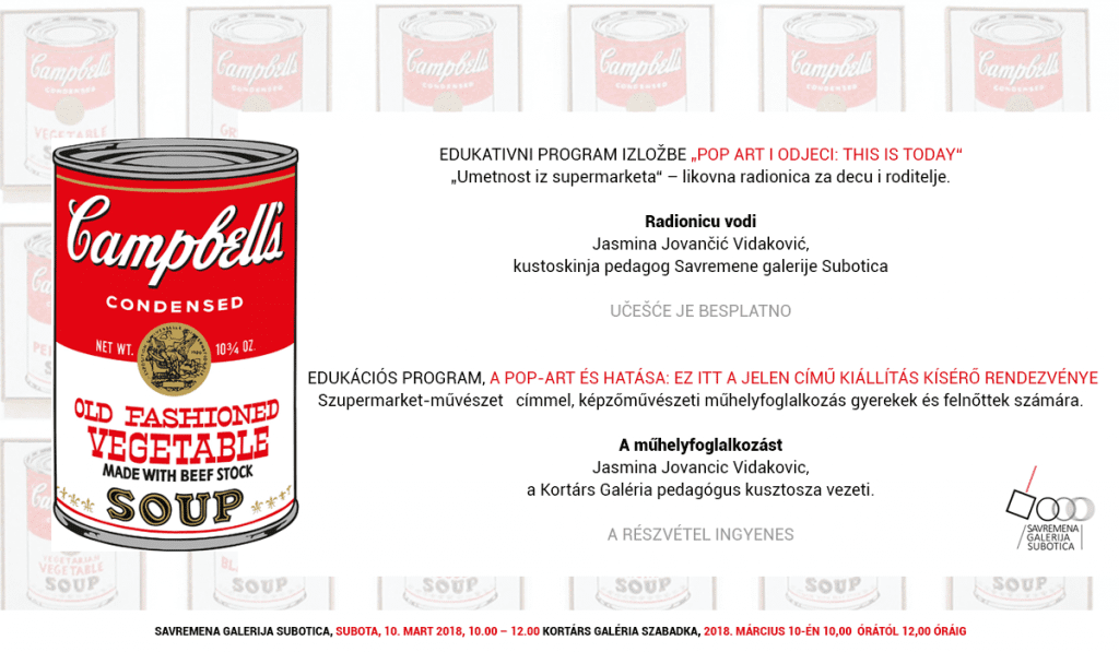 SAVREMENA GALERIJA SUBOTICA: KREATIVNA RADIONICA ZA DECU “UMETNOST IZ SUPERMARKETA”
