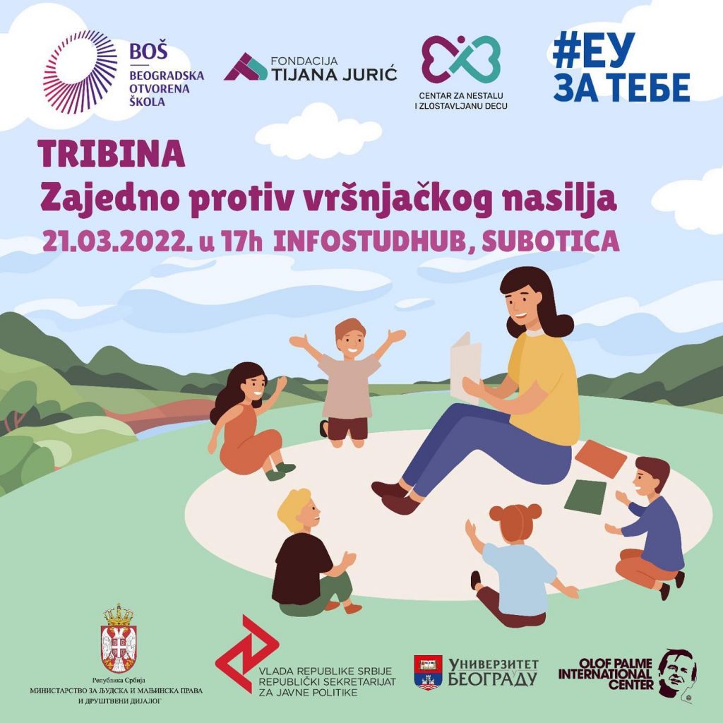 Fondacija “Tijana Jurić” najavljuje: Tribina “Zajedno protiv vršnjačkog nasilja” u ponedeljak, 21. mart, u Infostud Hub-u