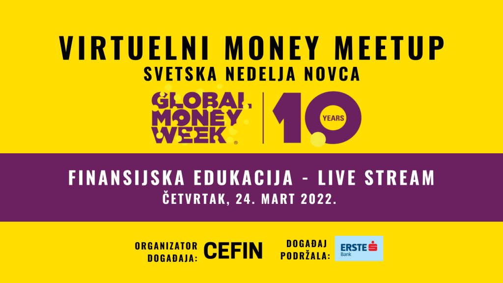 CEFIN organizuje Virtuelni Money Meetup: Finansijska pismenost dece jedna od tema besplatnih onlajn predavanja 24. marta