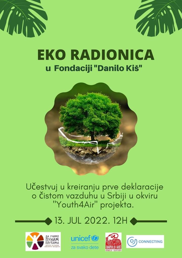 Danas u Fondaciji “Danilo Kiš” – ekološka radionica za mlade