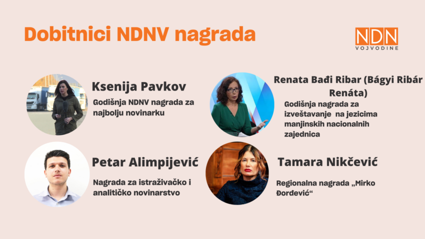 Ksenija Pavkov, Tamara Nikčević, Petar Alimpijević i Renata Bađi Ribar dobitnici nagrada NDNV-a