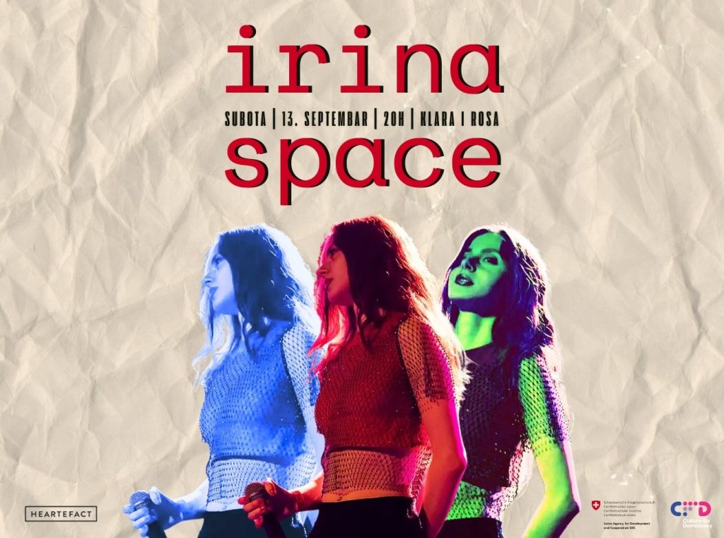 Koncert Irine Space kod “Klare i Rose” u subotu, 13. septembra
