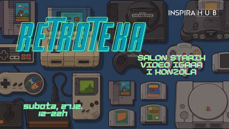 Druga “Retroteka” u Inspira Hub-u u subotu, 27. decembra: Celodnevna zabava u svetu starih konzola